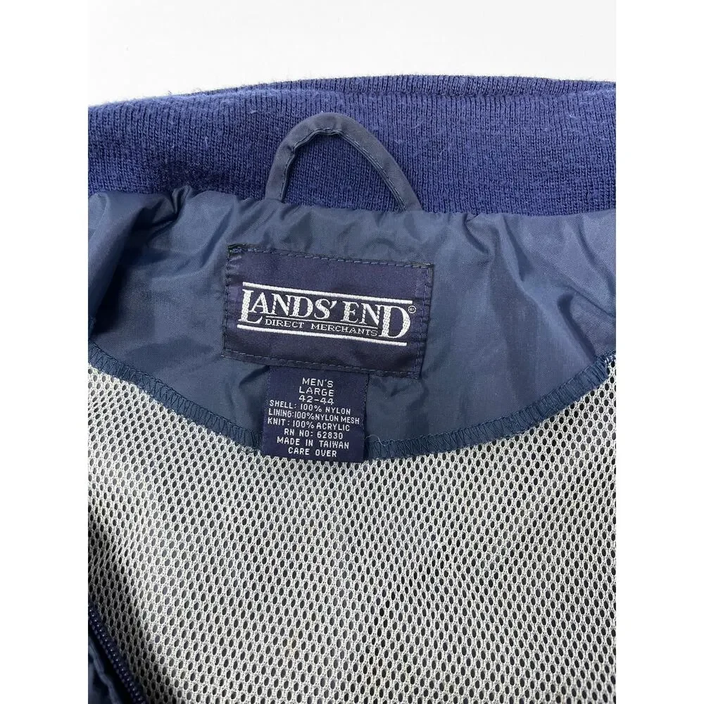 Lands' End Men's Navy Lightweight Windbreaker size L 42-44 Pre-Owned some marks